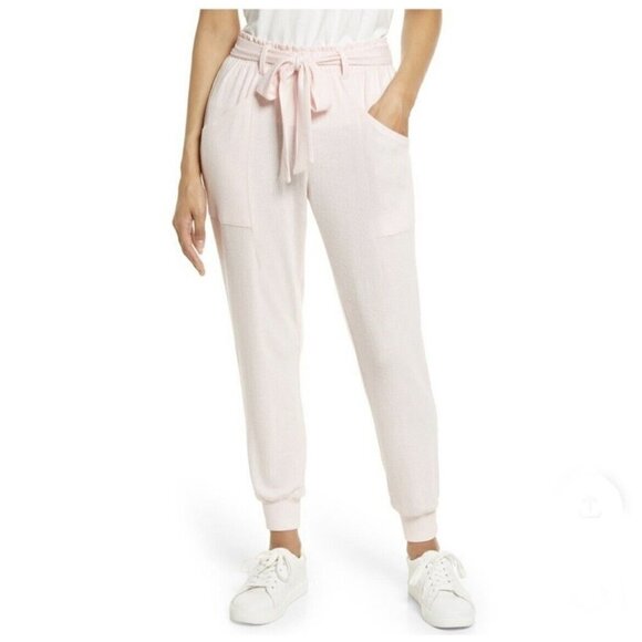 𝅺GIBSONLOOK fleece Joggers paperbag pants pink MEDIUM Cozy Pockets NEW - Picture 5 of 8